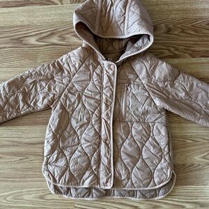 Zara Kids Quilted Light Puffer Jacket - Light Brown